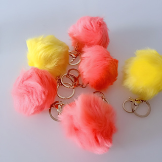 6 厘米女士奢華絨球鑰匙圈配件包裝飾小飾品珠寶禮品蓬鬆真狐狸毛球絨球鑰匙扣