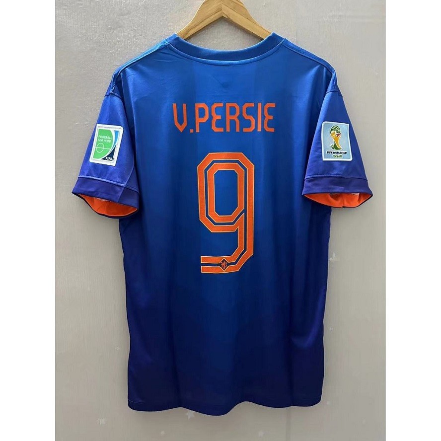 荷蘭客場球衣 FOotball cup 2014 World Robben v.persie 成人襯衫足球