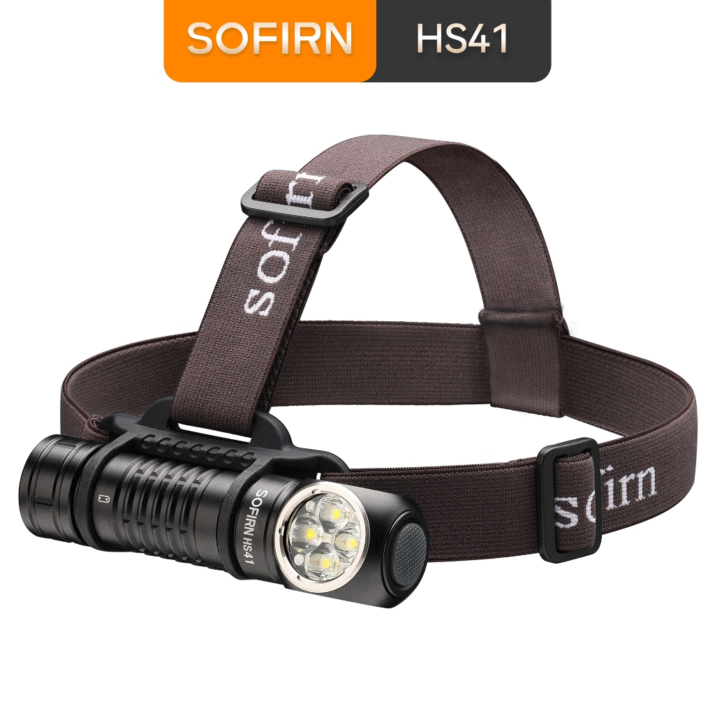 Sofirn HS41 4000 流明可充電頭燈 USB C 直角頭燈強大的 21700電池 可用作頭燈也可用作手電筒