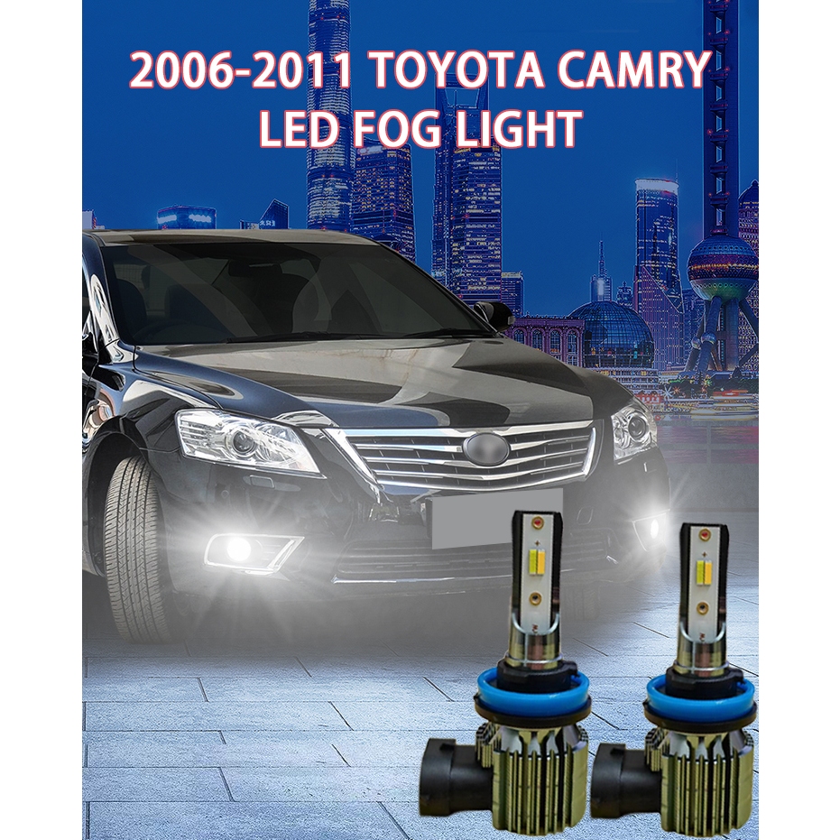 CAMRY 2 件 H11 霧燈適用於豐田凱美瑞 2006-2011 超亮霧燈 H11 LED 前霧燈金燈/白色/藍色