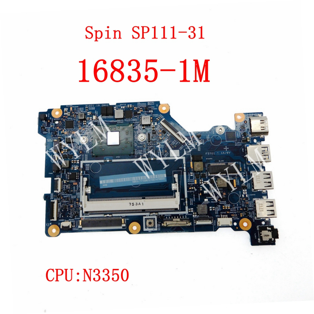 宏碁 16835-1m N3350 CPU 筆記本電腦主板適用於 Acer Spin SP111-31 筆記本主板 10