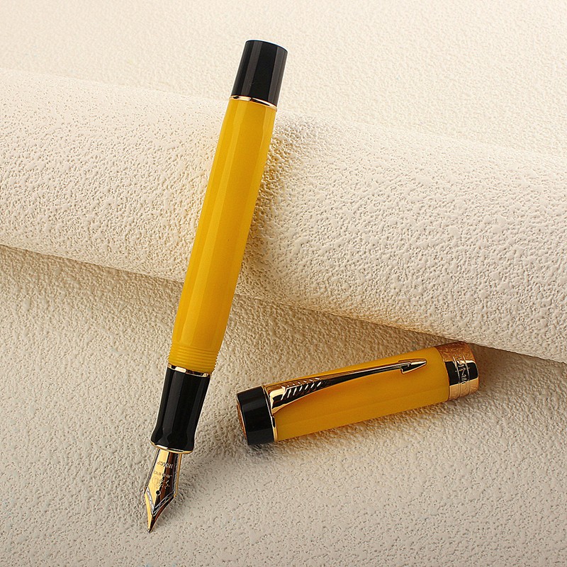 金豪世紀100鋼筆豆腐18K鍍金筆尖男女士商務辦公硬筆書法練字墨水筆