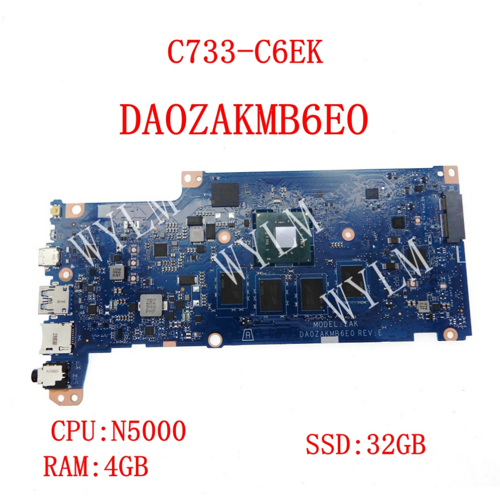 Da0zakmb6e0 N5000 CPU 4GB-RAM 32GB SSD 筆記本電腦主板適用於宏碁 chromebo
