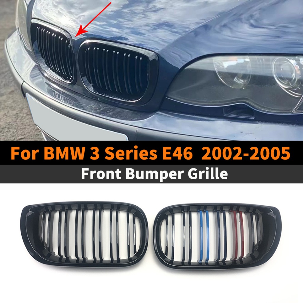 BMW 適用於寶馬 3 系 E46 4 門 2 門改款 320i 325i 2002-2005 性能配件的前保險槓腎格柵