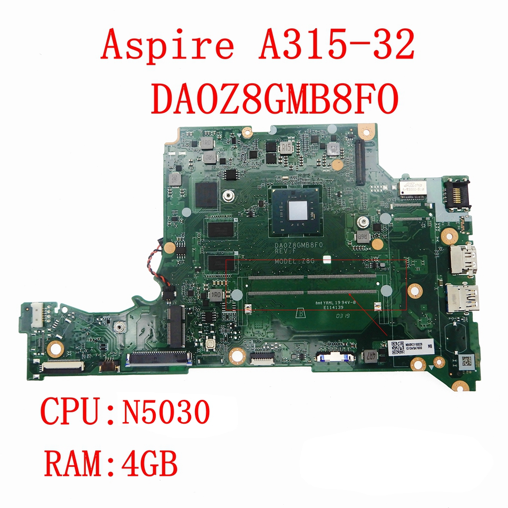 Da0z8gmb8f0 帶 N5030 CPU 4GB-RAM 筆記本電腦主板適用於宏碁 Aspire A314-32