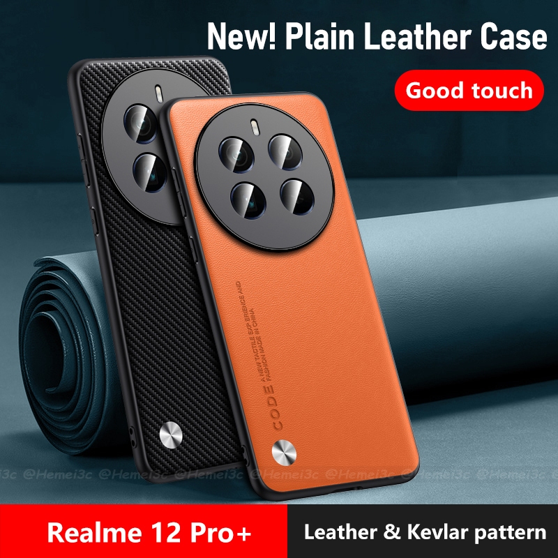 適用於 Realme 12 12x Realme12 Pro Plus 5G 外殼硬 PC+PU 皮套手機殼保護套