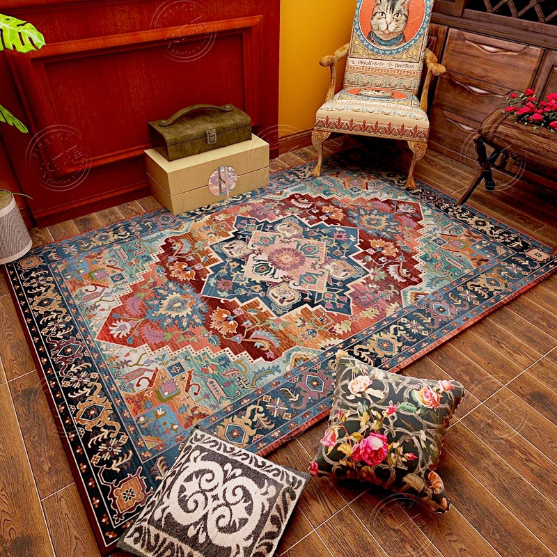 土耳其復古風地毯 波斯民族風地毯 美式客廳地毯 臥室床邊毯 支持訂製尺寸