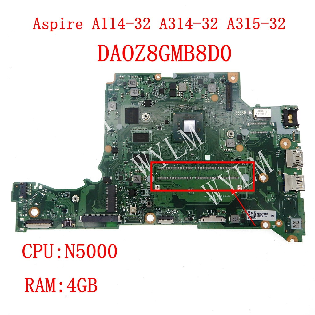 Da0z8gmb8d0 帶 N5000 CPU 4GB-RAM 筆記本電腦主板適用於宏碁 Aspire A114-32