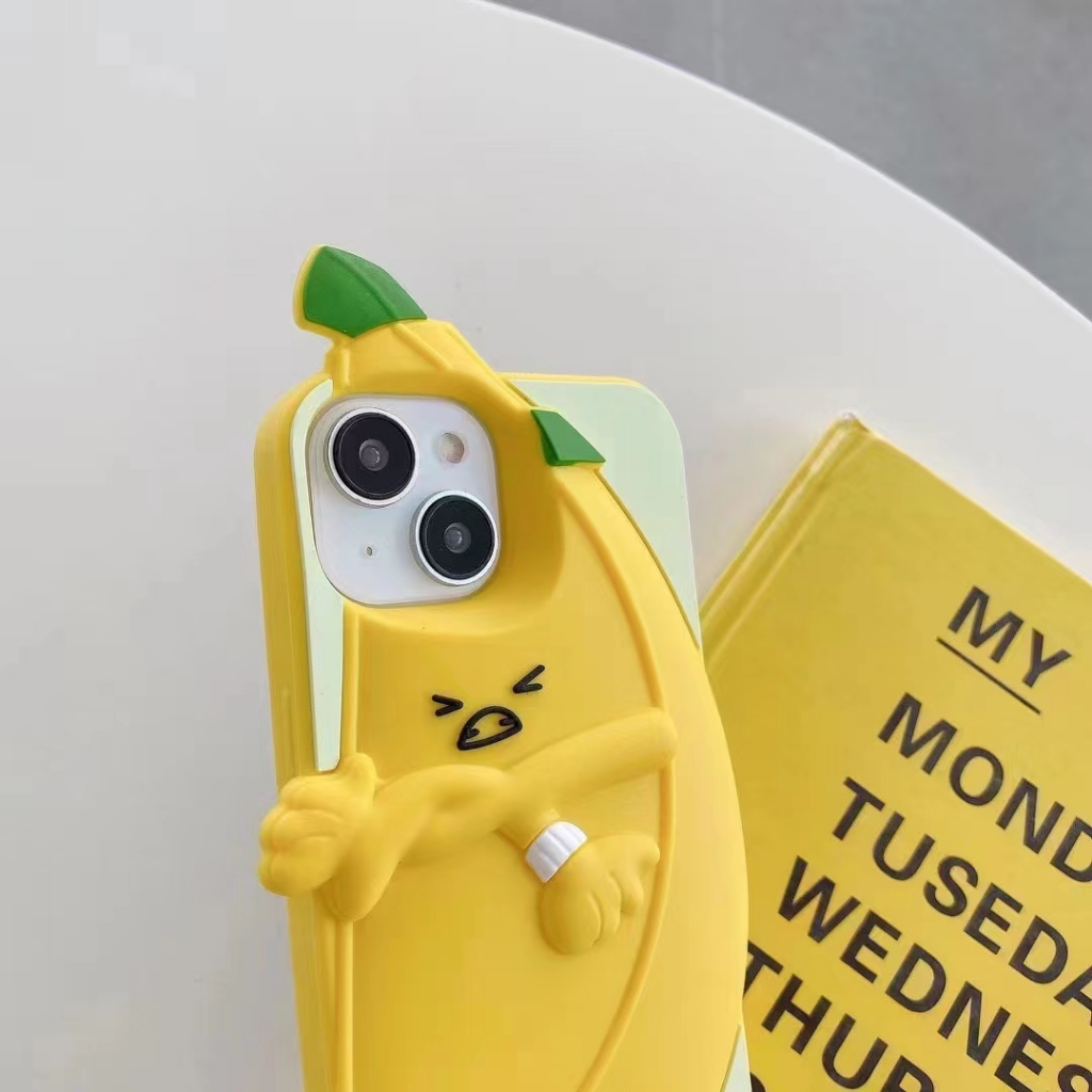 新款卡通創意個性香蕉人iPhone15 14 13 12 11 Pro MAX手機殼 香蕉人矽膠全包軟殼
