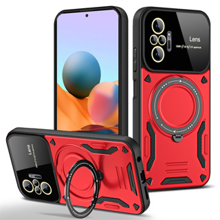 REDMI XIAOMI 適用於小米紅米 Note 10 Pro 手機殼帶環形支架手機殼防震鏡頭保護手機殼