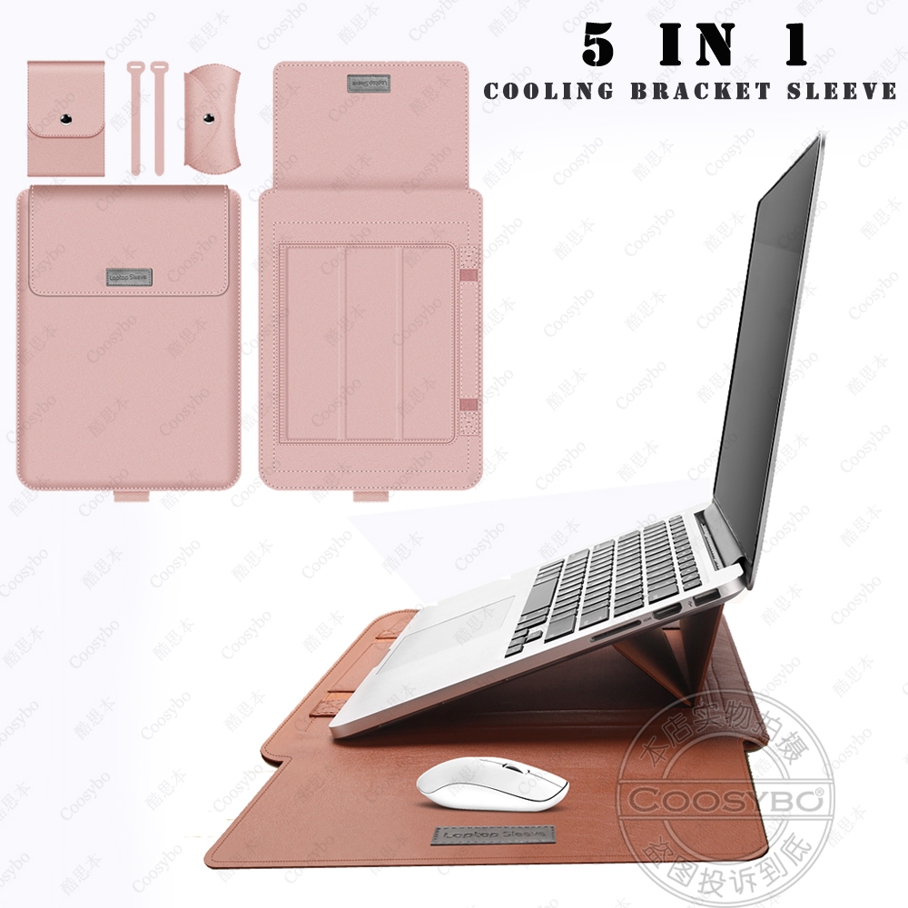 5 合 1 13 Air m1 m2 信封包 PU 保護套適用於 12 Macbook 11 15 Pro m3 16