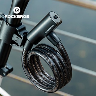 ROCKBROS鋼纜自行車鎖防盜便攜式電纜鑰匙鎖公路自行車腳踏車鎖摩托車安全鎖加長