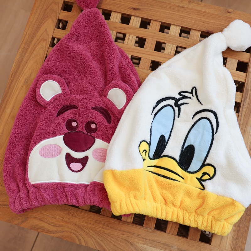 Lilo and Stitch兒童吹風機帽嬰兒加厚珊瑚絨卡通浴帽裹頭巾男女童乾髮吸水毛巾