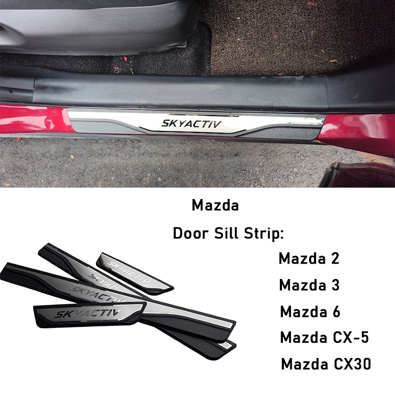 汽車配件門檻條適用於新馬自達 Mazda 2 3 6 CX-5 CX-30 2013-2023 2024 迎賓踏板4個裝