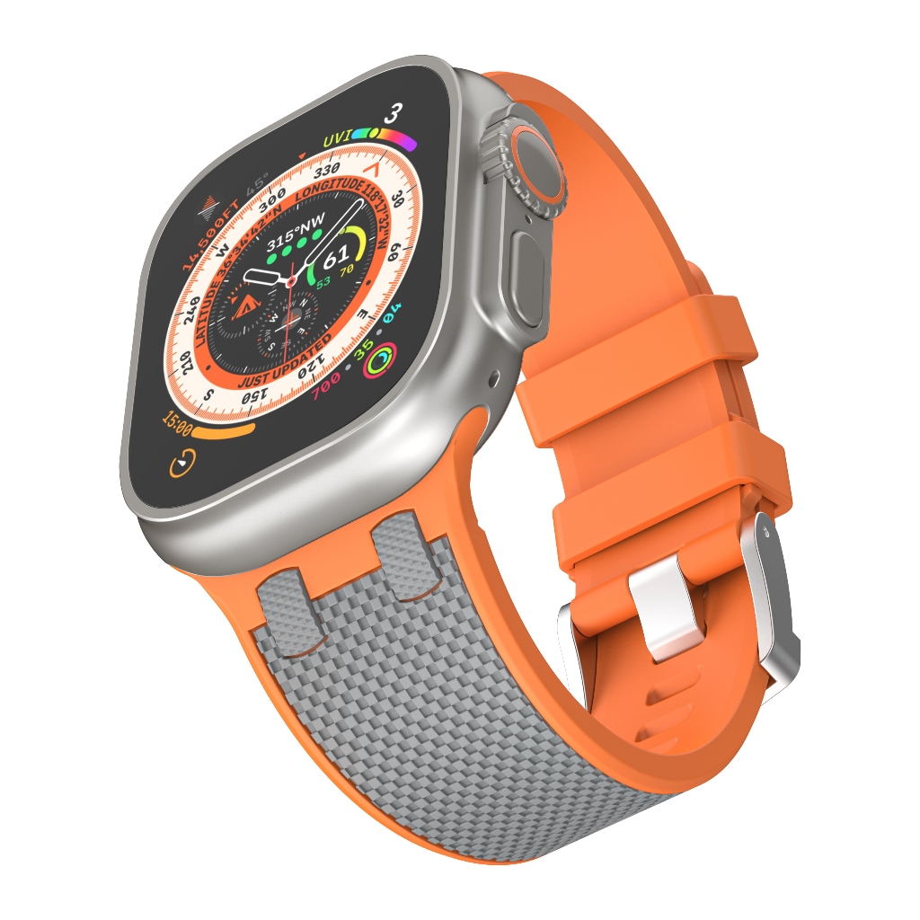 橡樹矽膠錶帶 適用 Apple watch 7 8 9 49/45/41mm 蘋果手錶帶 4 5 6 SE40 44mm