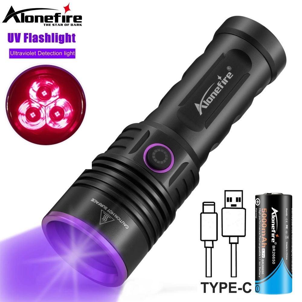 AloneFire SV53 60W 紫外線手電筒 365Nm 黑光手持便攜式寵物尿液檢測器樹脂