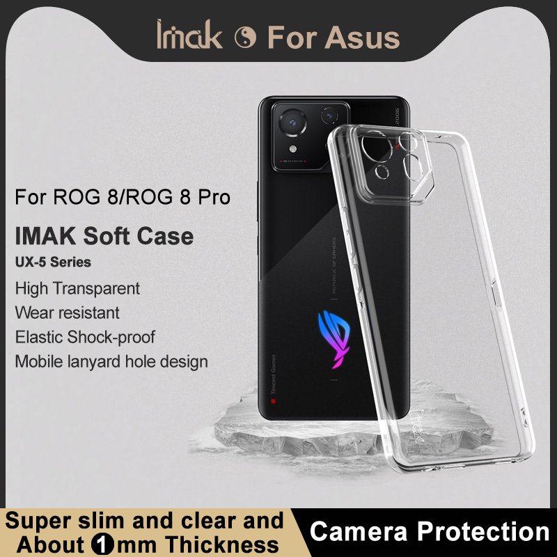 華碩 Imak Asus ROG 8 / Asus ROG 8 Pro 透明矽膠外殼超薄 TPU Asus Cover