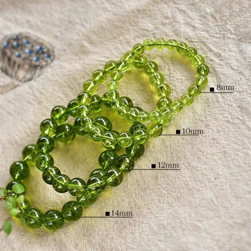 水晶級綠橄欖石手鍊 單圈冰種水晶祖母綠手串 女小清新飾品
