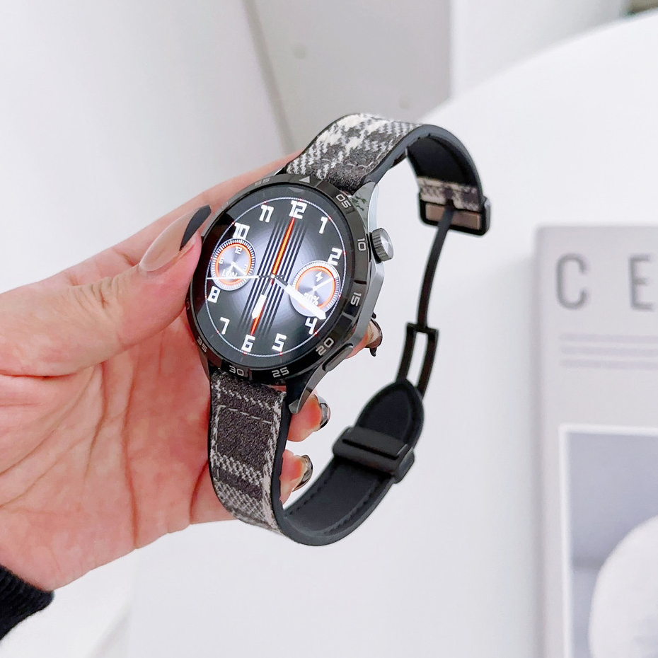 22mm錶帶 適用華為手錶GT4錶帶GT2磁吸扣GT3pro矽膠watch/4/pro/Buds/46mm