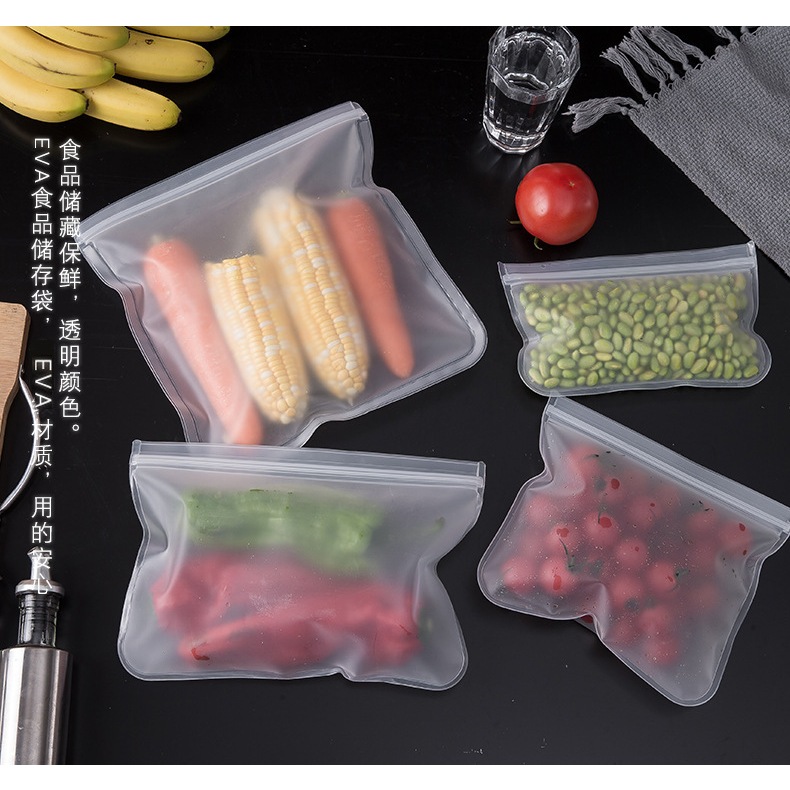EVA食品保鮮袋冰箱食品儲存袋水果蔬菜食物密封袋可重複使用