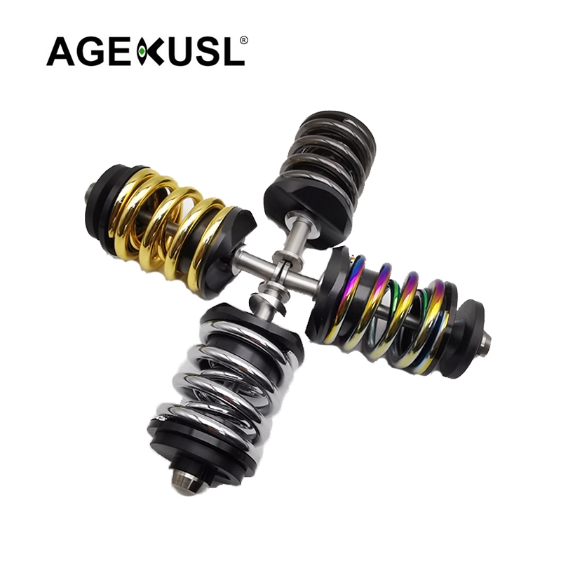 Agekusl 自行車後減震器彈簧輕型懸掛花鍵彈簧鈦螺栓用於 Brompton Pline 折疊自行車