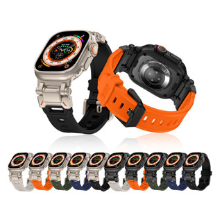 不鏽鋼連接器+TPU錶帶適用於Apple Watch 123456789 SE Ultra2 42/44/45/49mm