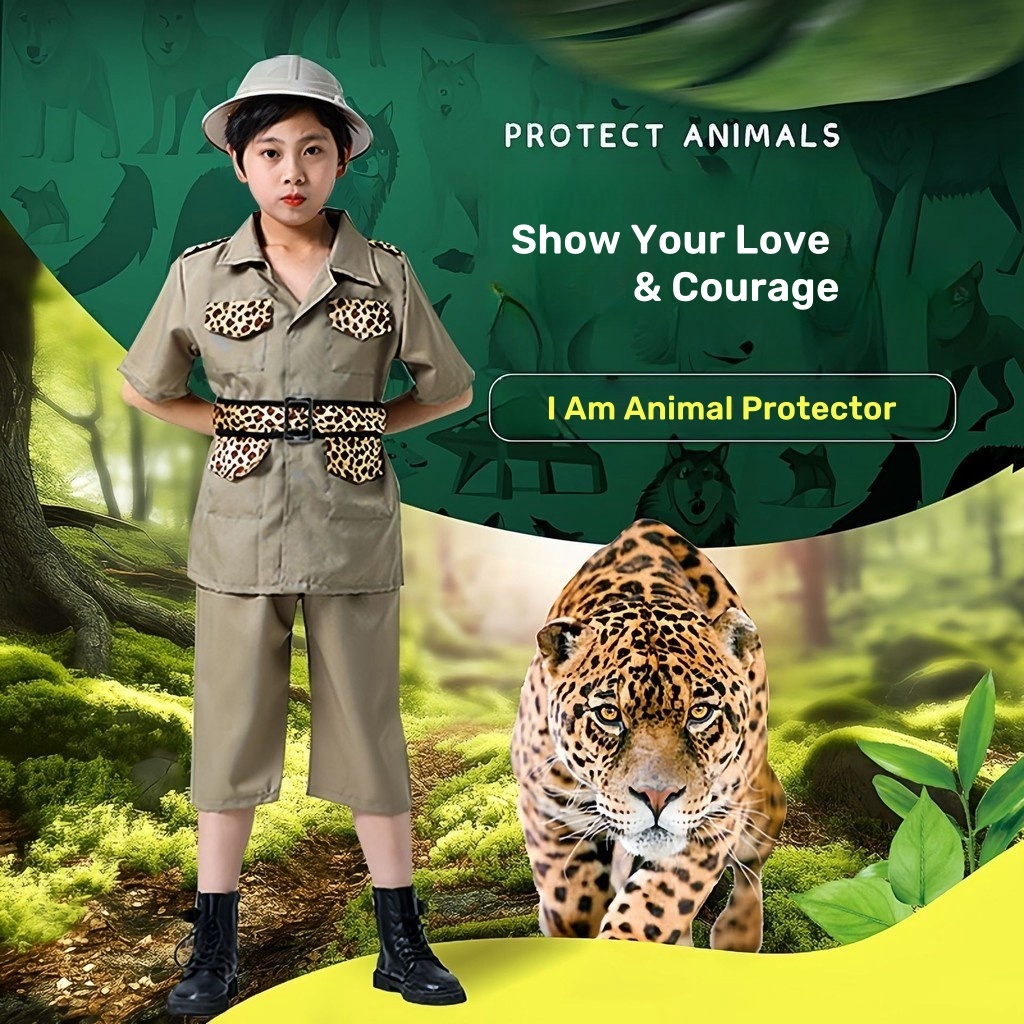 🔥現貨🔥 兒童叢林探險家 野生動物巡護員 職業角色扮演 萬聖節派對錶演服裝