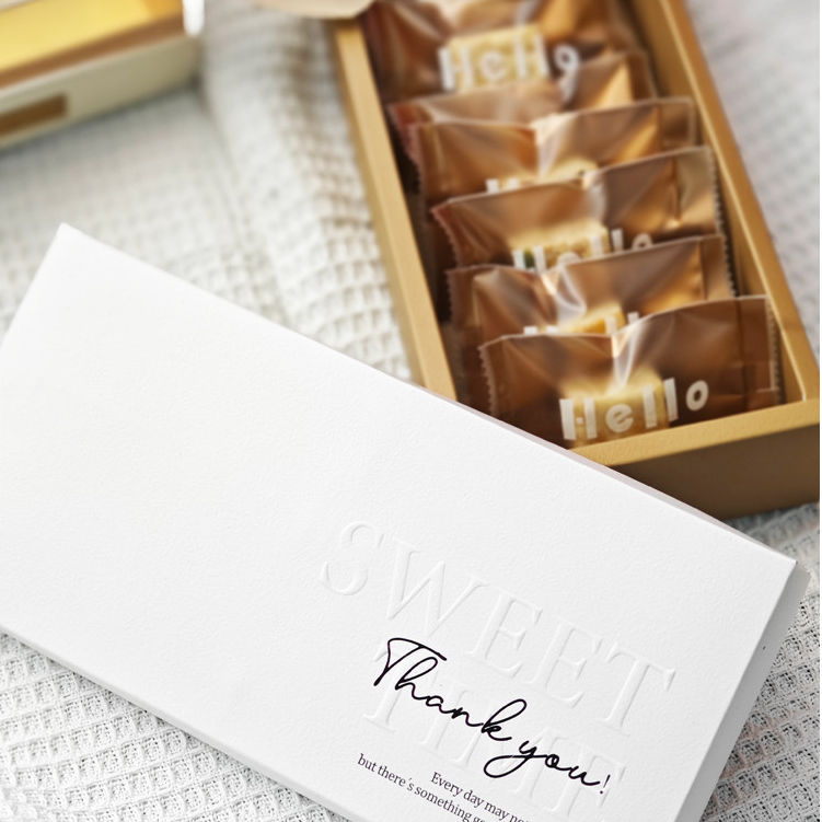 【現貨】【巧克力包裝盒】白色 簡潔 英文 牛軋酥糖 餅乾 包裝 禮盒子 馬卡龍 瑪德琳 曲奇 空盒 鳳梨酥