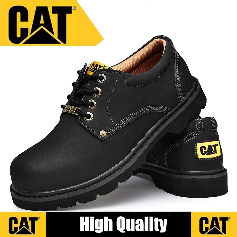 卡特彼勒正裝男鞋全黑軟頭牛皮鞋cat皮靴大碼45適合寬腳