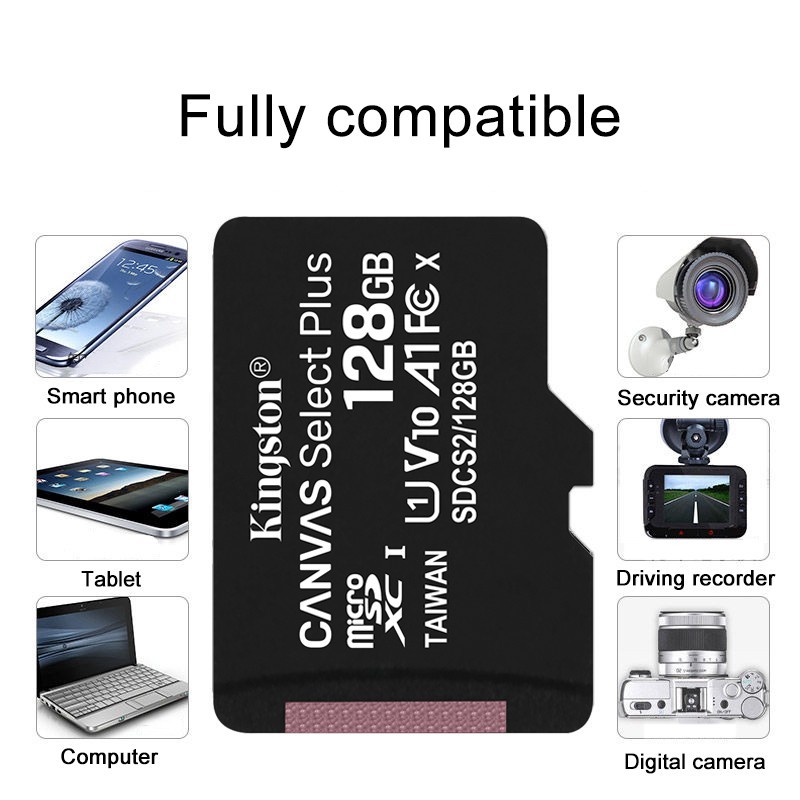 [本地庫存] 金士頓 Micro SD 卡存儲卡 Class 10 100MB/s 16GB/32GB/64GB/128