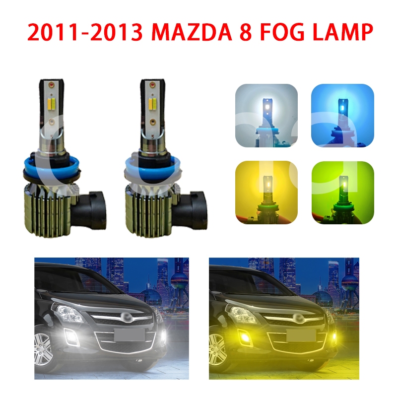 MAZDA 2 件 H11 霧燈適用於馬自達 8 2011-2013 超亮霧燈 H11 LED 前霧燈金燈/白色/藍色