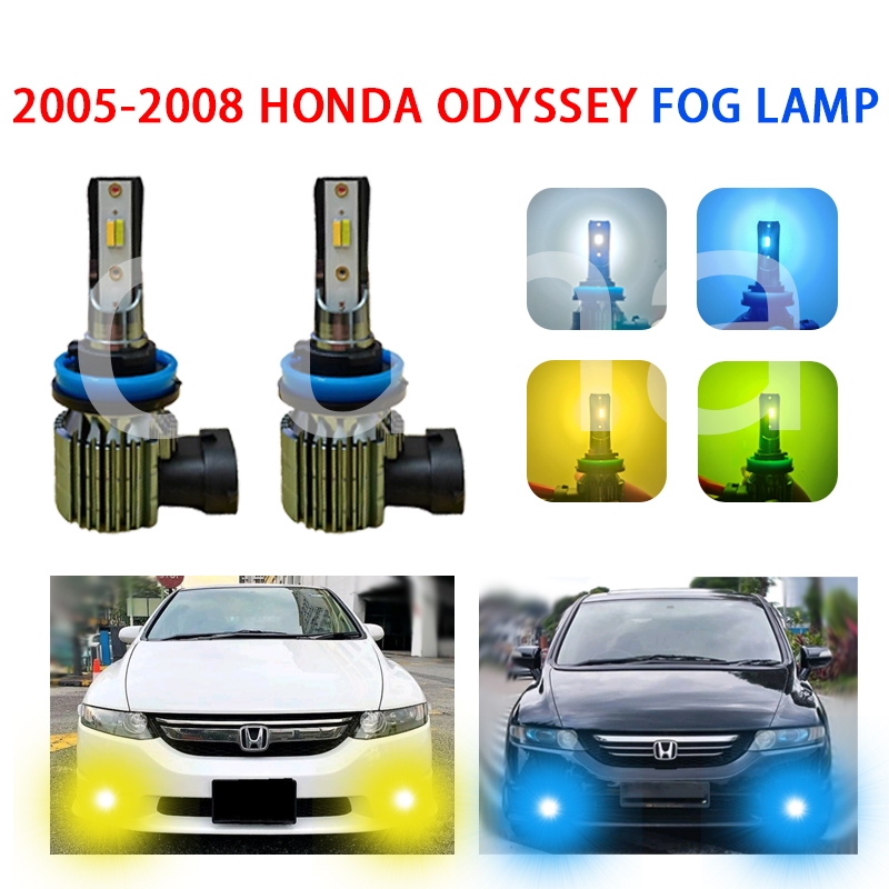 HONDA 2 件 H11 霧燈適用於本田奧德賽 2005-2008 超亮霧燈 H11 LED 前霧燈金燈/白色/藍色