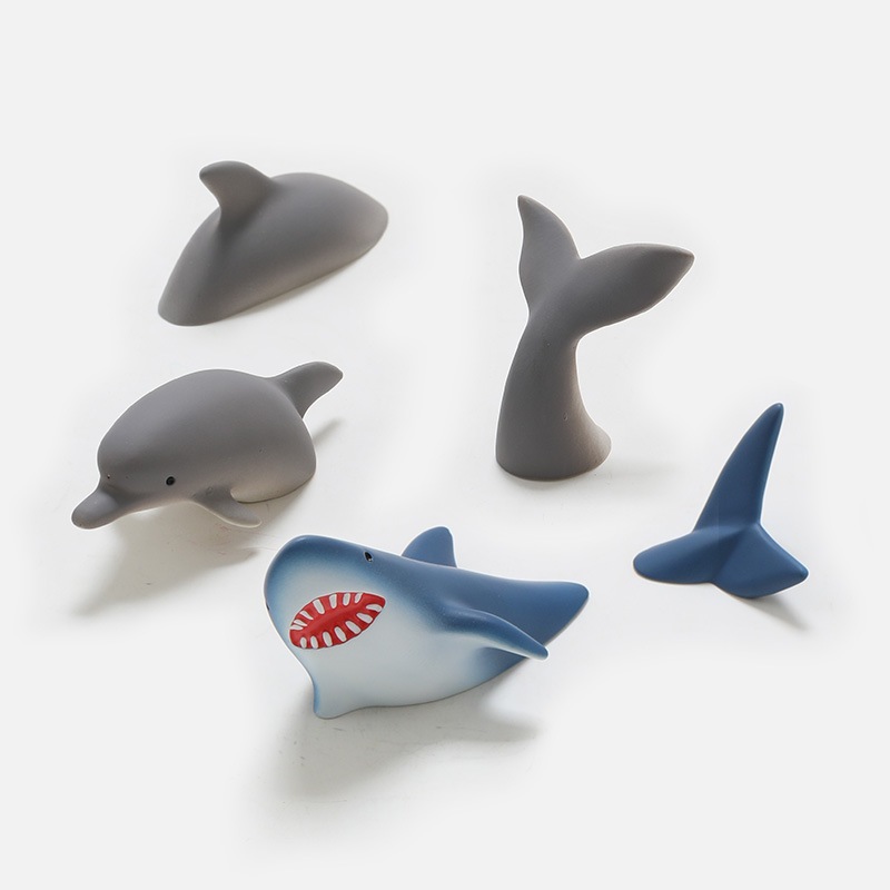 海洋生物冰箱貼鯊魚海豚磁性冰箱擺件樹脂個性創意擺件禮品玩具