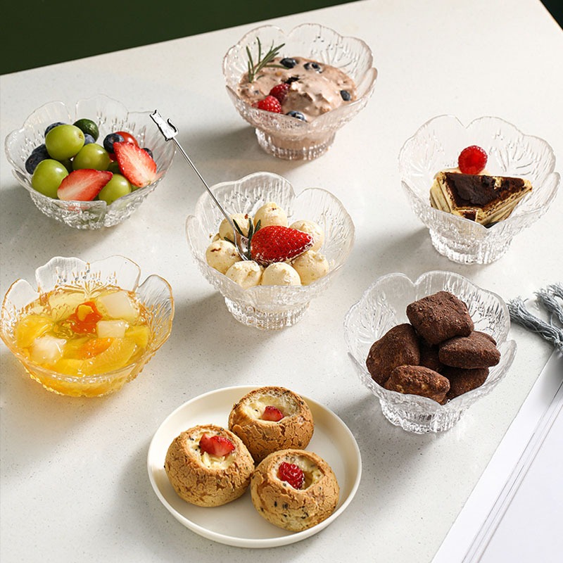 【3入】Fasola ins風 透明甜品玻璃碗 網紅餐具 燕麥早餐碗 水果沙拉碗 點心碗 雪糕碗 甜點碗  冰淇淋碗