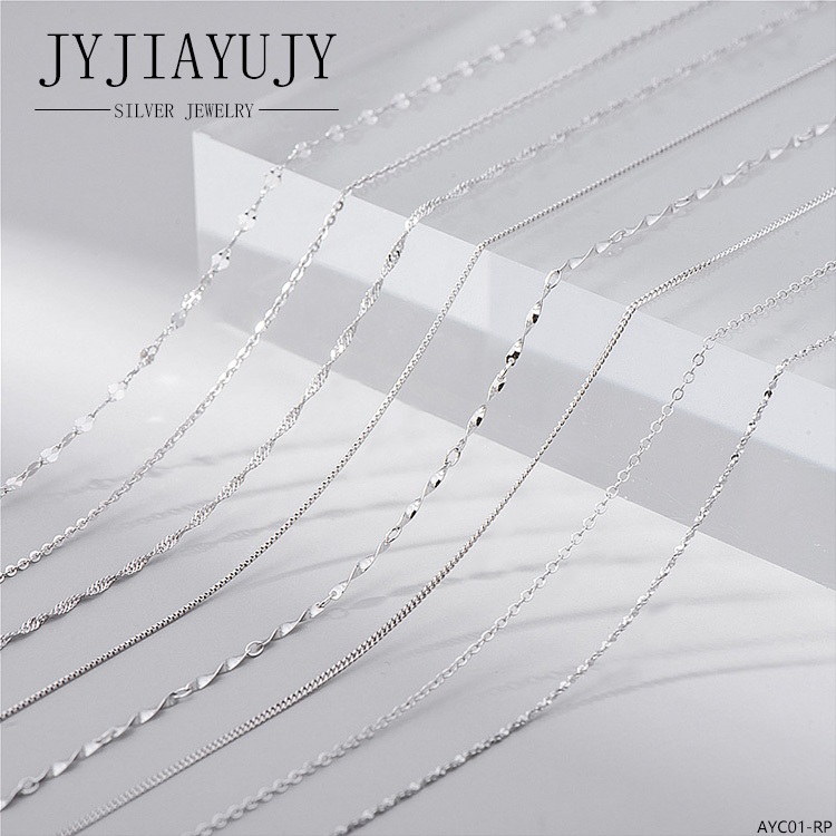 Jyjiayujy 100% 純銀 S925 項鍊鏈不同 55CM/60CM/65CM 長度韓式時尚風格休閒優雅日常時尚