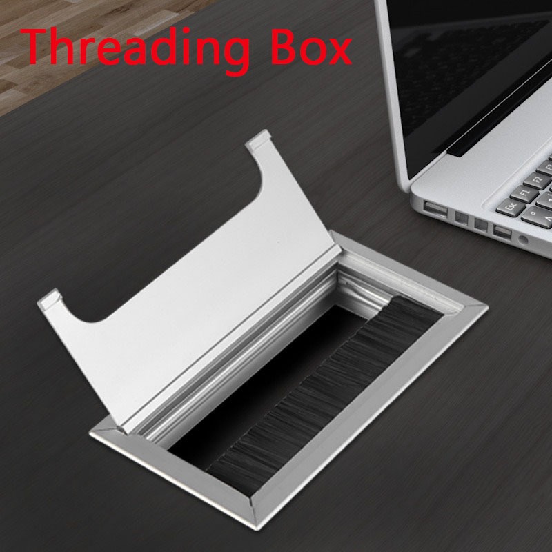穿線盒蓋穿線孔 電腦桌線孔 長方形塑膠線盒辦公傢俱配件