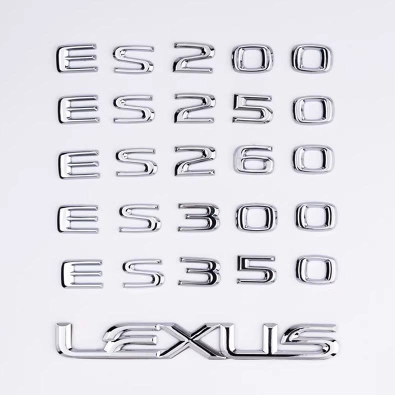 適用於Lexus 凌志 車標尾標貼ES200/260/300H/NX/RX金屬字母貼改裝
