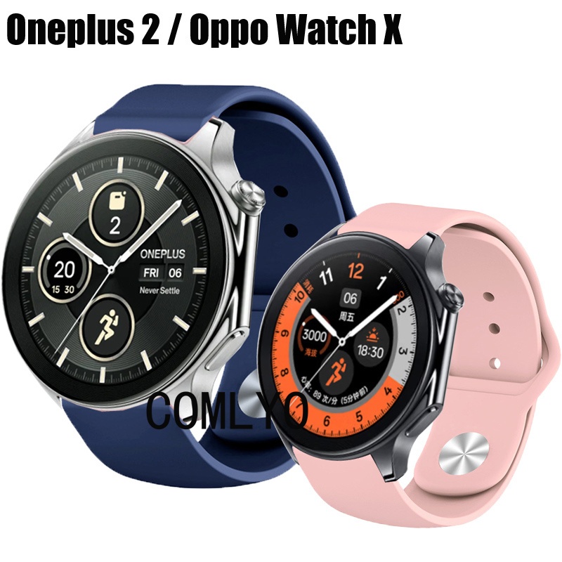 適用於 OPPO Watch X / Oneplus Watch 2 錶帶 矽膠 運動 智能手錶 柔軟 男女學生款