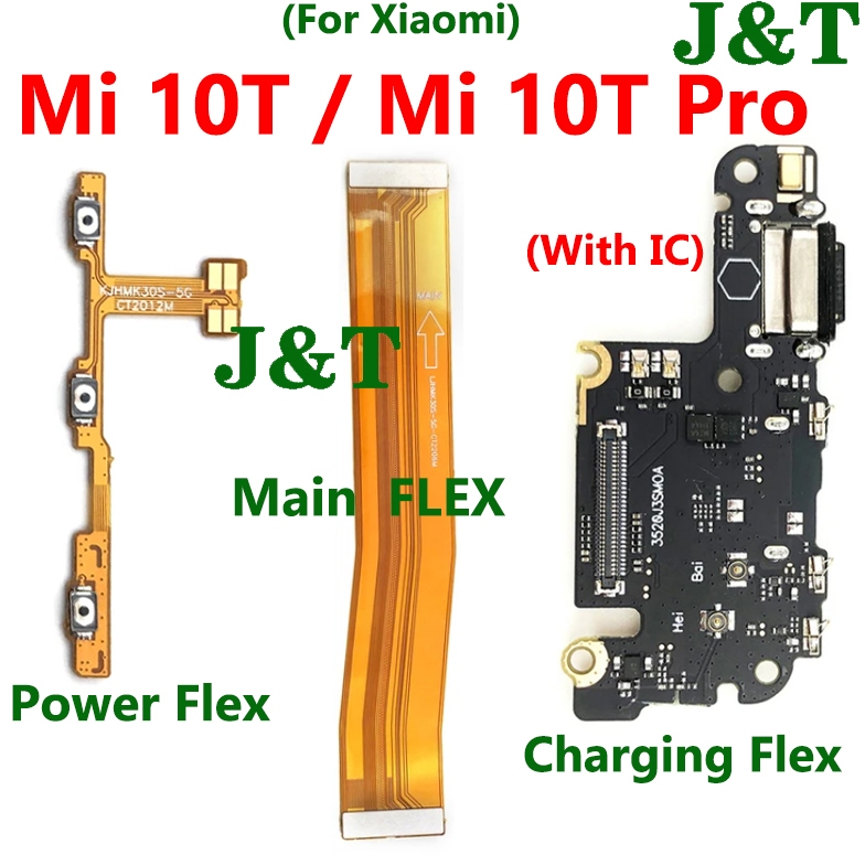 XIAOMI MI 快速充電充電器連接器端口 Flex 適用於小米 Mi 10T / 10T Pro 主板主板電源音量按