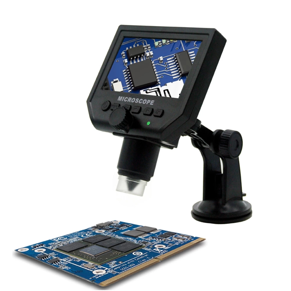 1-600 倍數碼電子顯微鏡便攜式 3.6MP VGA 顯微鏡 4.3 英寸高清 LCD Pcb 主板維修內窺鏡放大鏡相