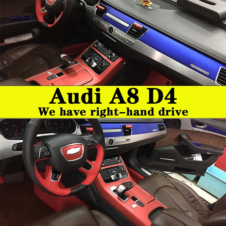 Audi A8 D4 11-17款內裝卡夢貼紙 中控排擋 電動窗門板拉手 儀表臺出風口 內飾碳纖維改裝貼膜