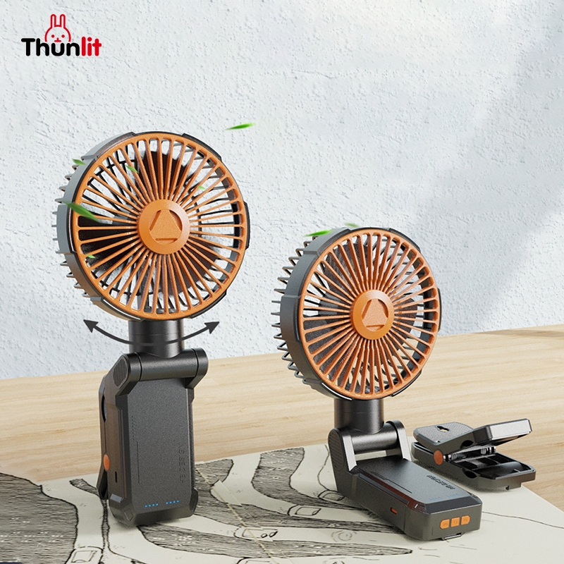 Thunlit 磁性電風扇 4000mAh 便攜式 USB 充電可拆卸折疊夾風扇,適用於家庭廚房學習