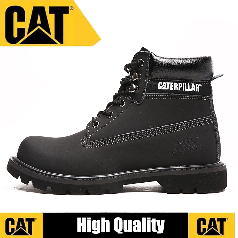 Caterpillar 男士休閒靴工作靴旅行登山鞋黃色 CAT 鞋工作真皮靴鞋大碼 45