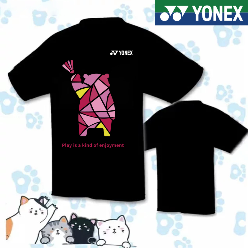 Yonex 羽毛球運動衫 2024 新款網球服男女童速乾舒適短袖球隊購買球衣