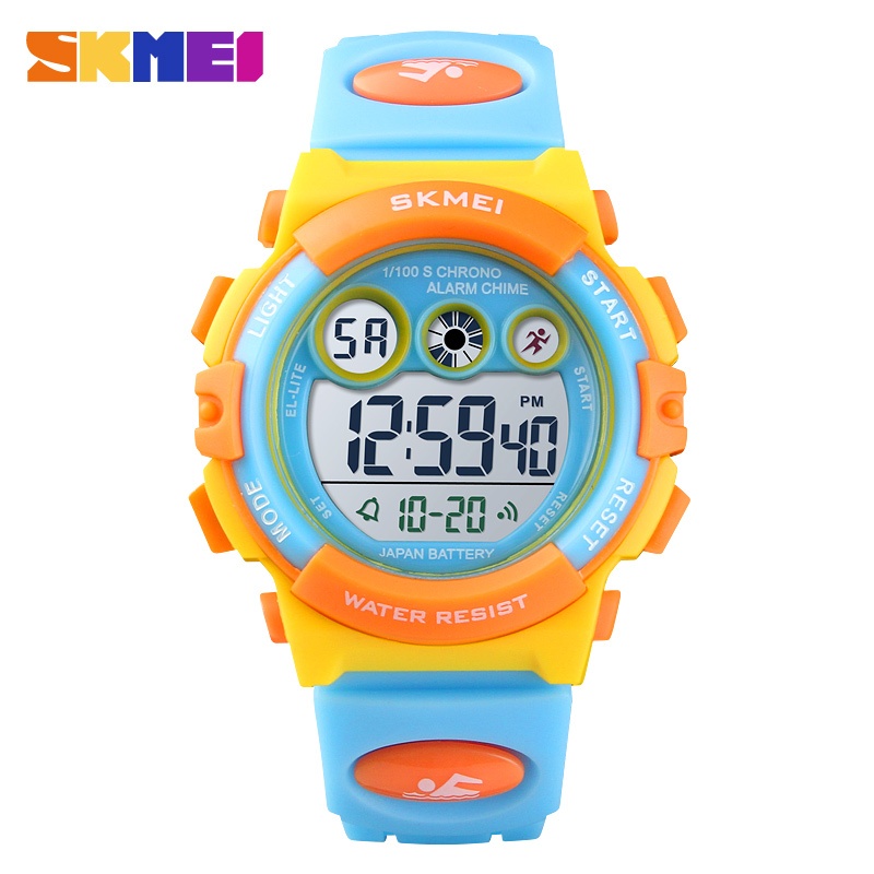 Skmei 1451 兒童數字防震手錶時尚鬧鐘運動電子防水男孩女孩手錶男士手錶