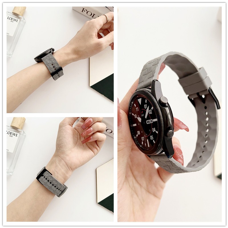 足球紋矽膠錶帶適用於LARMI樂米infinity 4/3矽膠錶帶潮流紋理樂米KW76、KW77腕帶手錶帶