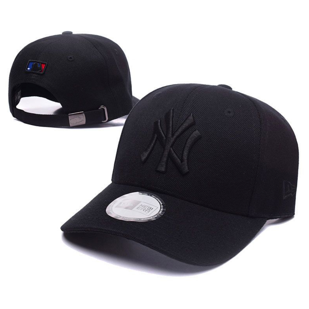 MLB鴨舌帽子軟頂大小標女可調整四季遮陽字母NY棒球帽