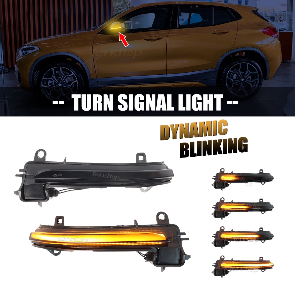 BMW 2 件裝動態後視鏡指示燈轉向信號燈適用於寶馬 X1 F48 2016-2018 2 系列 F45 F46 X2