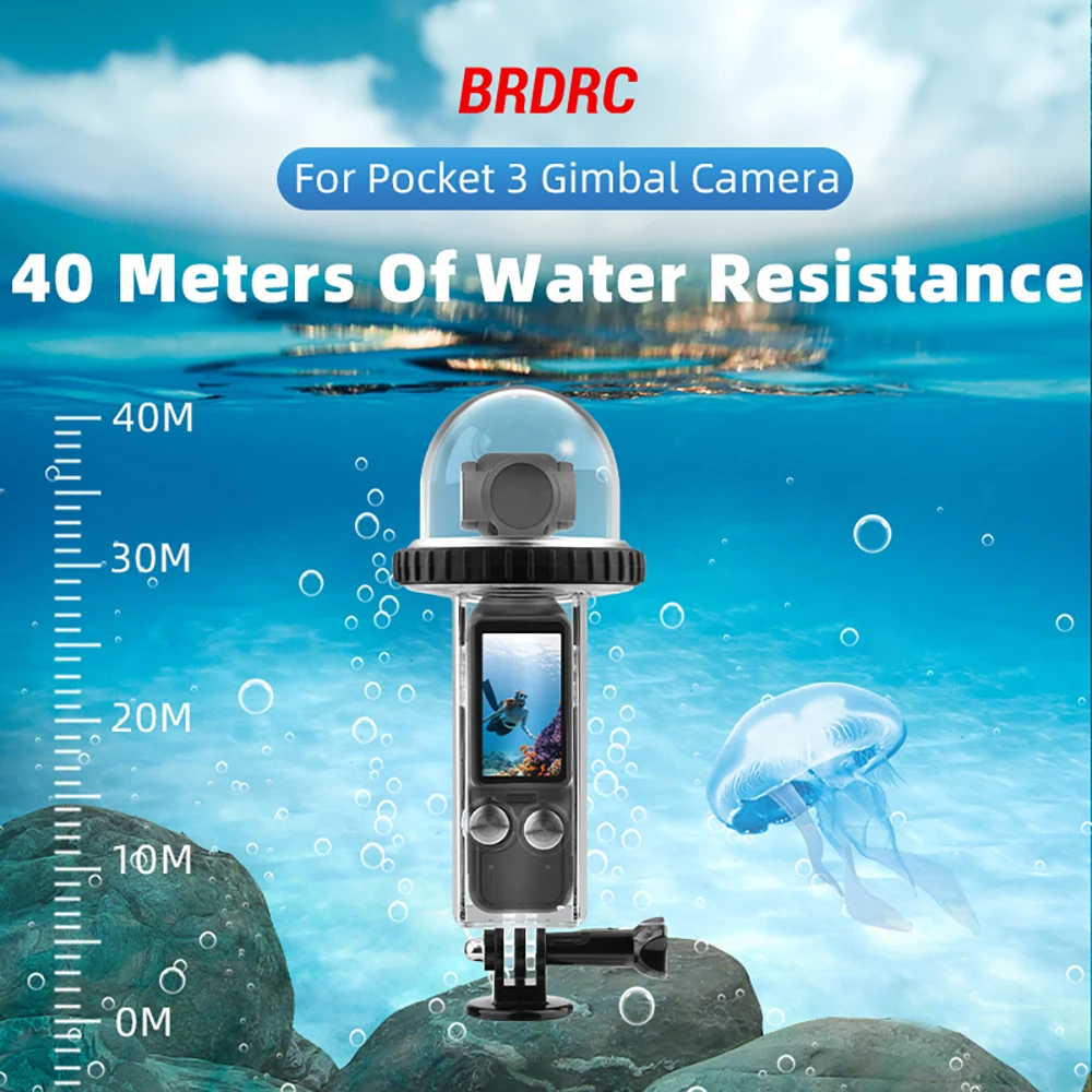 Brdrc 40M DJI Osmo Pocket 3 防水殼水下潛水外殼保護殼相機攝影配件