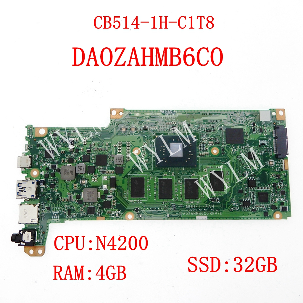 宏碁 Da0zahmb6c0 N4200 4GB-RAM SSD:32GB 筆記本主板適用於 ACER Chromebo